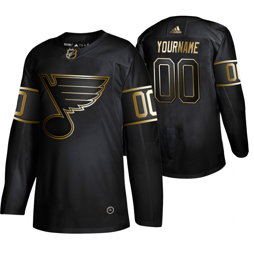 Adidas Blues Custom Men 2019 Black Golden Edition Authentic Stitched NHL Jersey-0